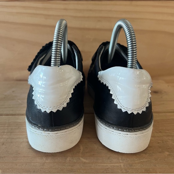 Johnston & Murphy Callie Tri-Strap Black White Leather Sneaker Shoes size 7.5 - Picture 8 of 13